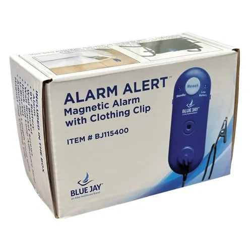 ALARM ALERT Magetic Alarm with Clothing Clip an excellent fall prevention solution Reliable practical Metal clip attaches to patients clothing When the patient tries to stand Alarm sound with tone of Music