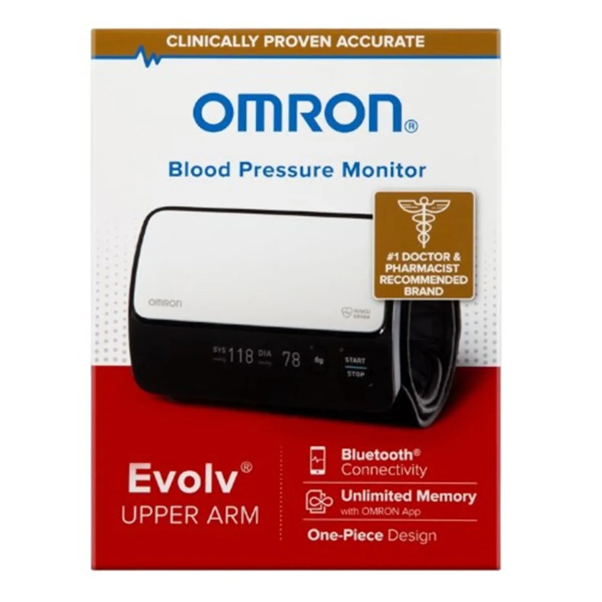 OMRON Evolv Wireless Upper Arm Blood Pressure Monitor BP7000 & with Bluetooth® technology heart health algorithm Advanced Accuracy clinically-accurate readings