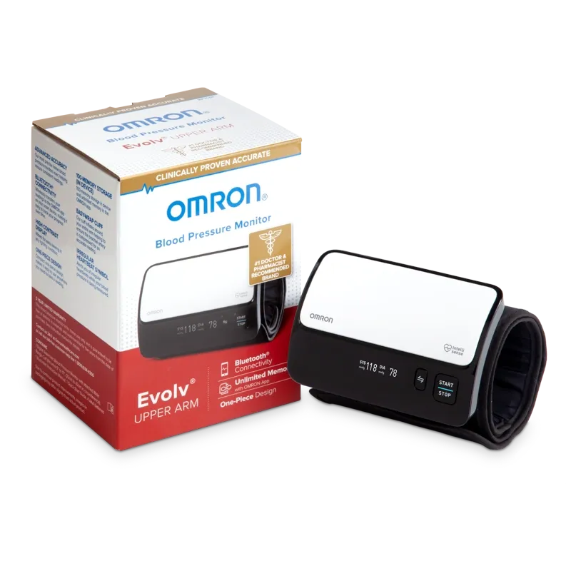 OMRON Evolv Wireless Upper Arm Blood Pressure Monitor BP7000 & with Bluetooth® technology heart health algorithm Advanced Accuracy clinically-accurate readings