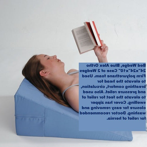 Bed Wedge, Blue Alex Ortho 24"x24"x10" Case of 2 Wedges