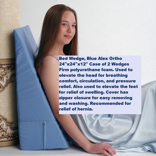 Bed Wedge, Blue Alex Ortho 24"x24"x12" Case of 2 Wedges