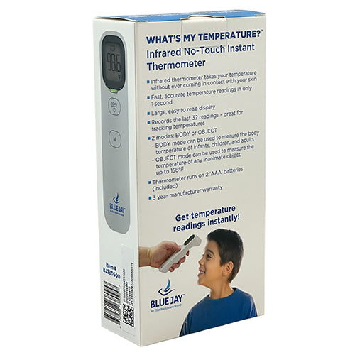 Infrared Forehead Thermometer  takes your temperature without ever coming in contact with your skin Fast, accurate temperature readings in only 1 second Records the last 32 readings