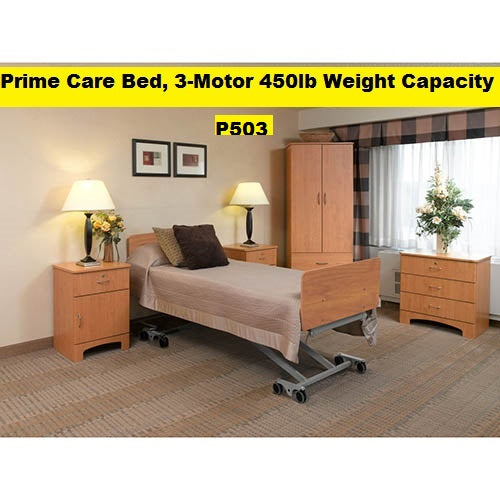 Drive Medical Prime Care Bed Adjustable Height, Mobile, 3-Motor 450lb Weight Capacity Full Electric Hospital Bed for Long Term Care for Home Use making it  easy for Patients comfort and therapeutic support - Free Shipping