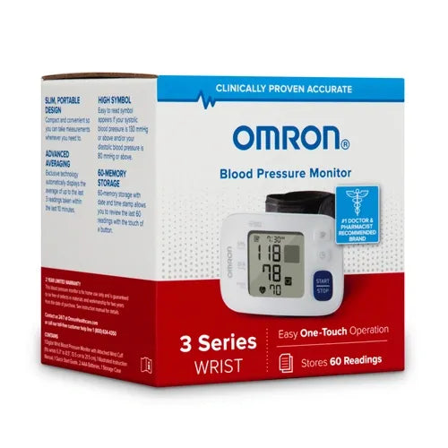 Omron 3 Series Wrist Blood Pressure Monitor (BP6100) designed for ease portability with clinically validated Accuracy and is lightweight, portable convenient simple–ideal on-the-go