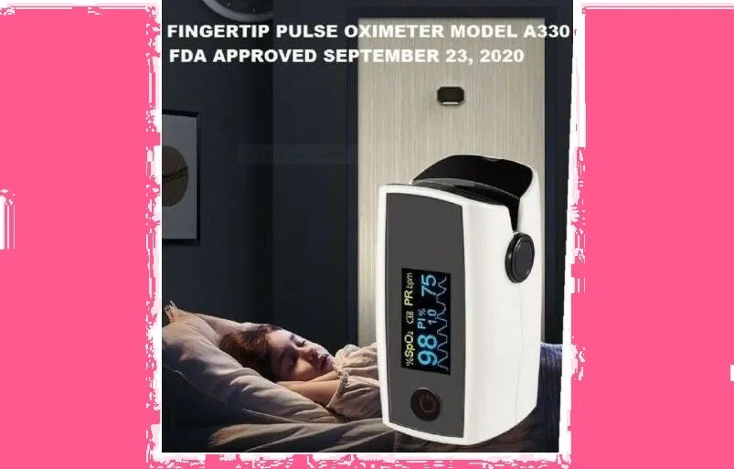 Fingertip Pulse Oximeter Dual Color OLED Anti-Movement w Carry Bag FDA Approved