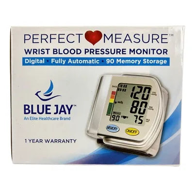 Wrist Blood Pressure Unit Perfect Measure Wrist Blood Pressure Monitor is lightweight, portable, convenient accurate easy to check blood pressure accurate results detected by oscillograph One-touch function Irregular Heartbeat Detection 90 memory recall